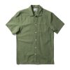 Edmmond Studios Men's Seersucker SS Plain Khaki Shirt