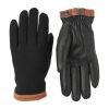 Gloves Hestra Unisex Deerskin Wool Tricot Black/ Black