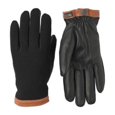 Gloves Hestra Unisex Deerskin Wool Tricot Black/ Black