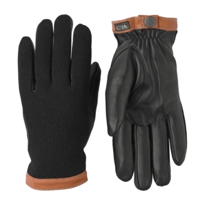 Gloves Hestra Unisex Deerskin Wool Tricot Black/ Black
