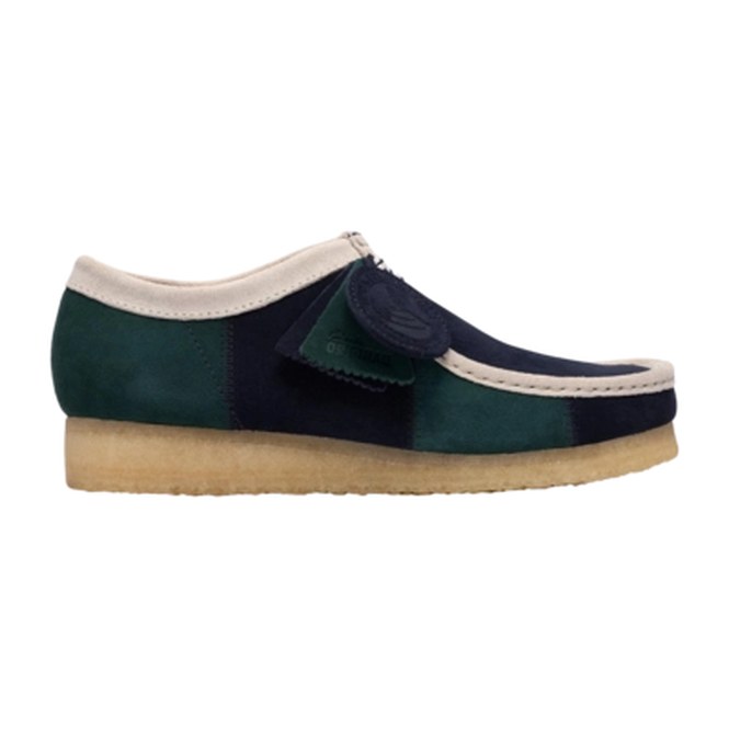 Lace-Up Shoes Clarks Originals Men Wallabee Blue/Green Stripe