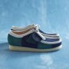 Lace-Up Shoes Clarks Originals Men Wallabee Blue/Green Stripe