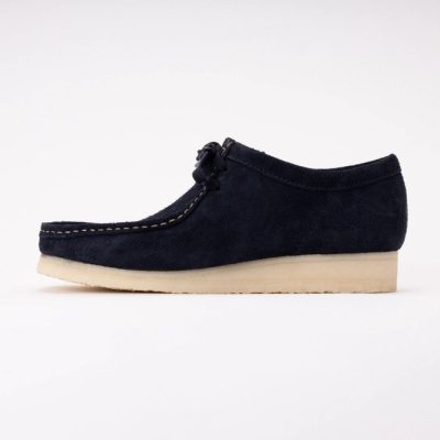 Lace-Up Shoes Clarks Originals Men Wallabee Navy Suede