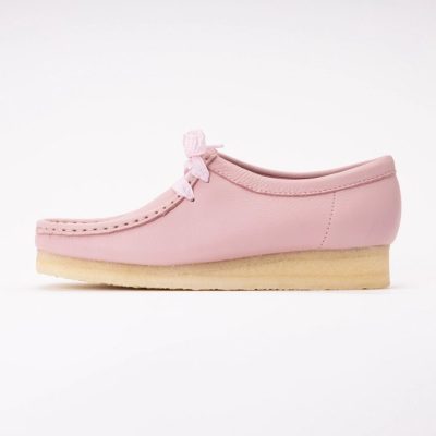 Lace-Up Shoes Clarks Originals Women Wallabee Baby Pink Leather