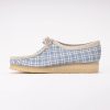 Lace-Up Shoes Clarks Originals Women Wallabee Blue Check