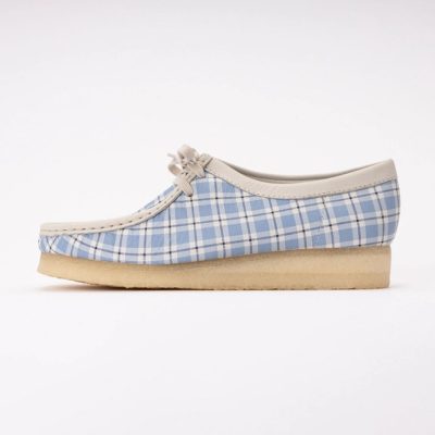 Lace-Up Shoes Clarks Originals Women Wallabee Blue Check