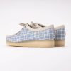 Lace-Up Shoes Clarks Originals Women Wallabee Blue Check