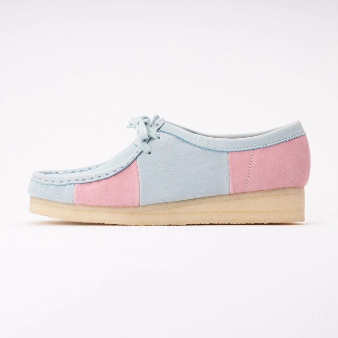 Lace-Up Shoes Clarks Originals Women Wallabee Pale Blue Stripe