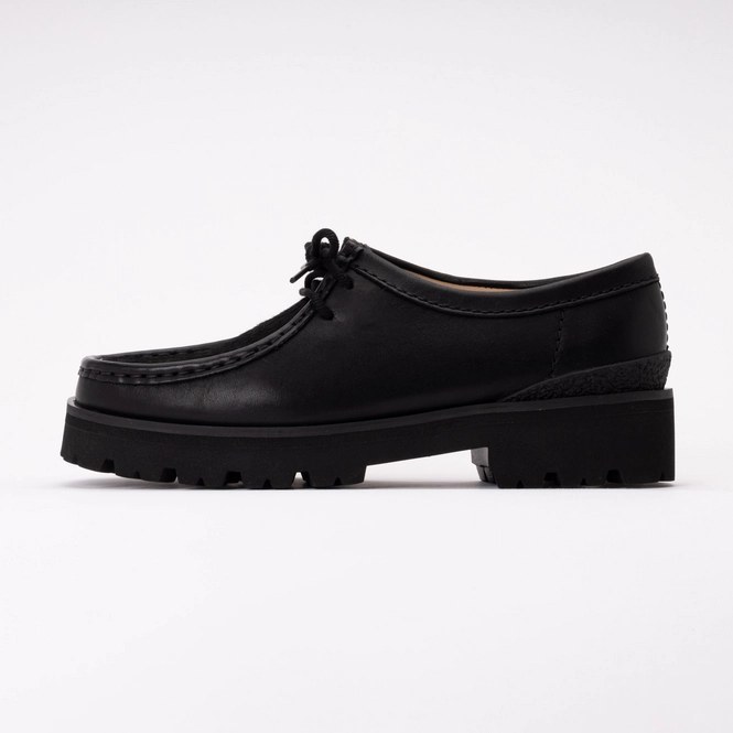 Lace-Up Shoes Clarks Originals Women Wallabee Yukoner Black Combi Leather