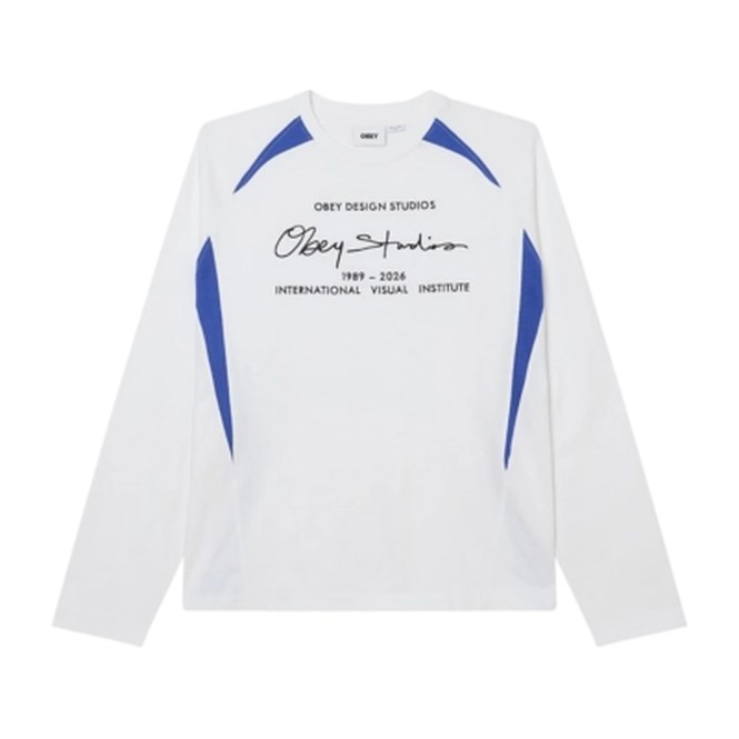 Longsleeve Obey Men Obey League Shirt Ls White Multi 26