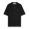Polo Shirt Filling Pieces Unisex Fine Knit All Black
