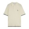 Polo Shirt Filling Pieces Unisex Fine Knit Antique White