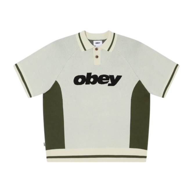 Polo Sweater Obey Men Obey Sport Unbleached Multi
