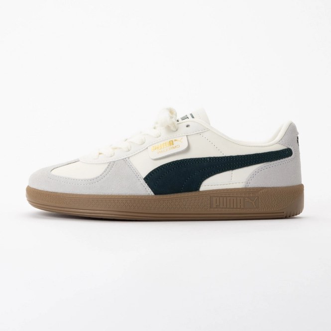 PUMA Unisex Palermo Lth Warm White / Green Terrain 25