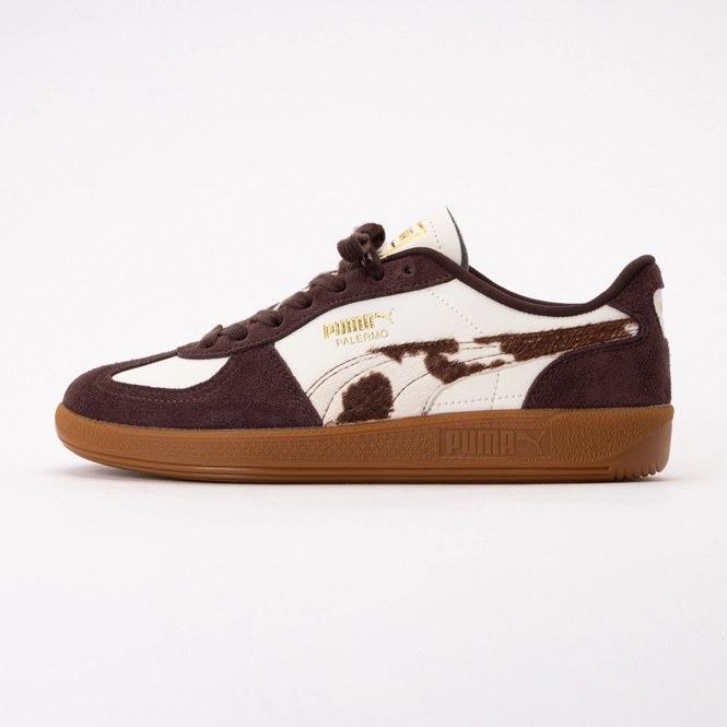 PUMA Women Palermo Cow Warm White-Chocolate Brown-Gum 26