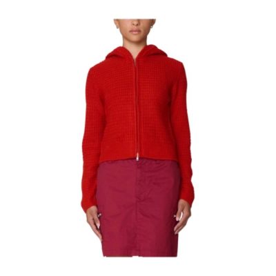 Sweater Obey Women Glenda Hood Zip Tomato