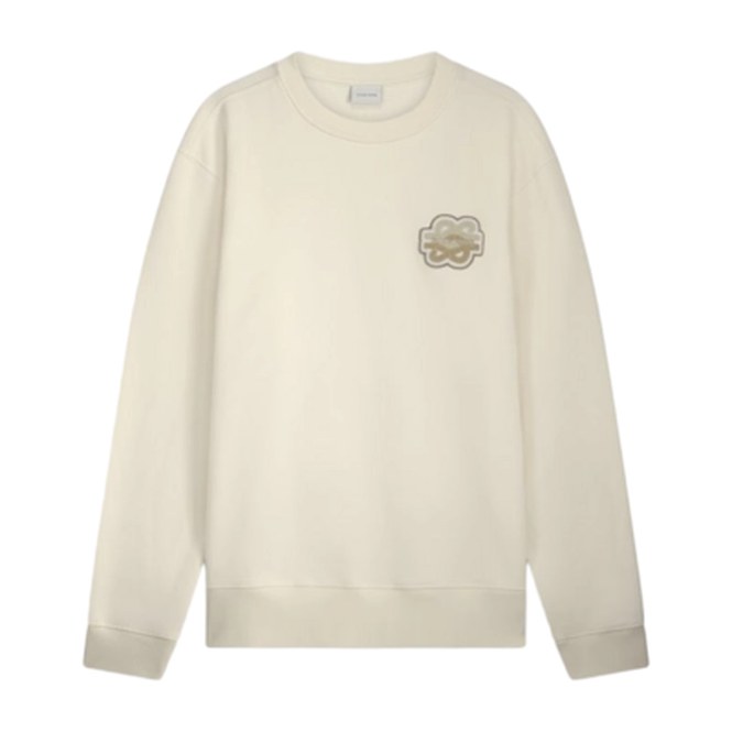 Sweatshirt Filling Pieces Men Gowtu Tonal Antique White