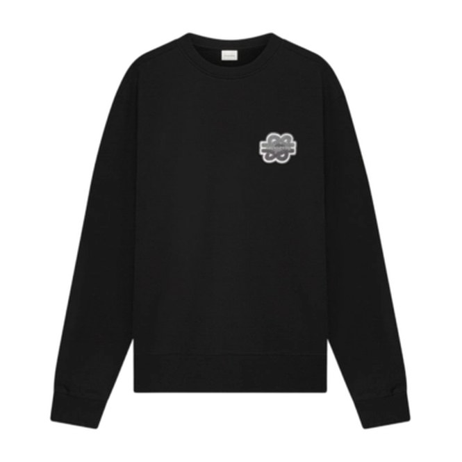 Sweatshirt Filling Pieces Men Gowtu Tonal Black