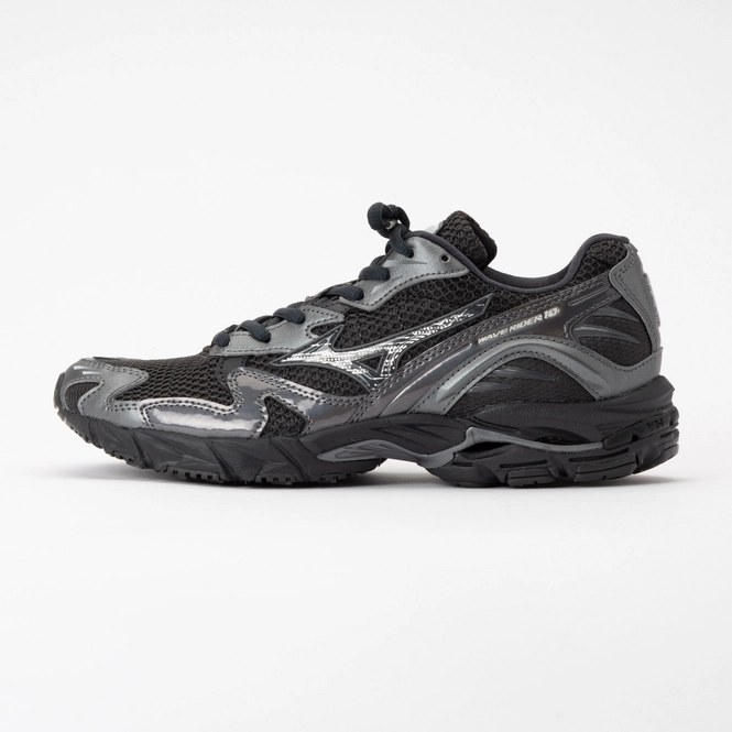 Trainers Mizuno Unisex Wave Rider 10 Black Sand / Metallic Gray