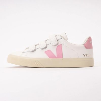 Veja Women Recife Logo Leather White Guimauve