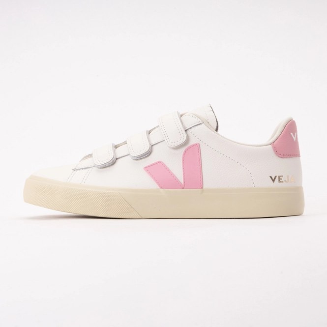 Veja Women Recife Logo Leather White Guimauve